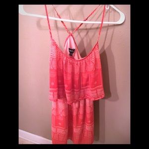 Red and cream Bebe mid length dress